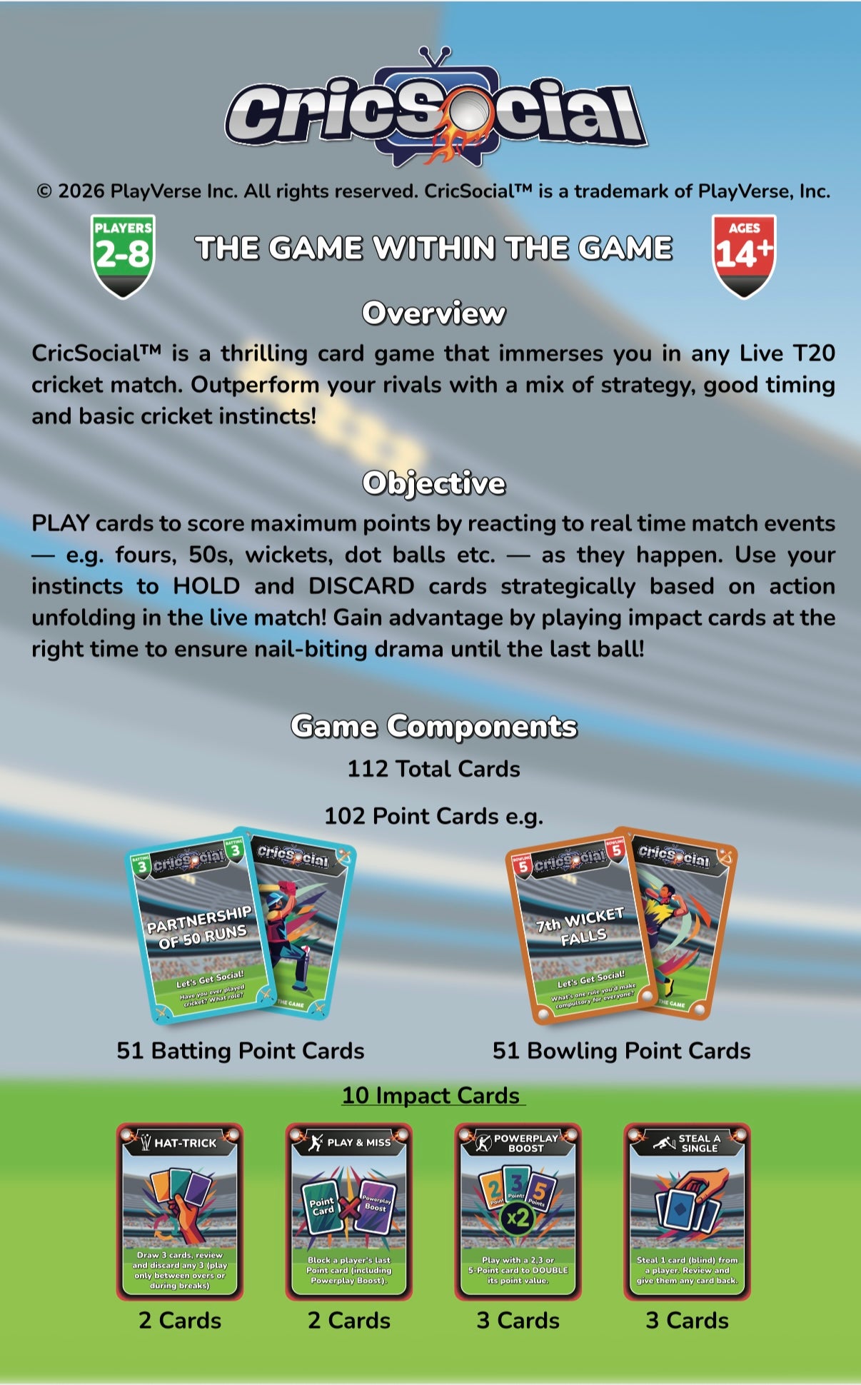 CricSocial™ – The Ultimate Cricket-Based Card Game