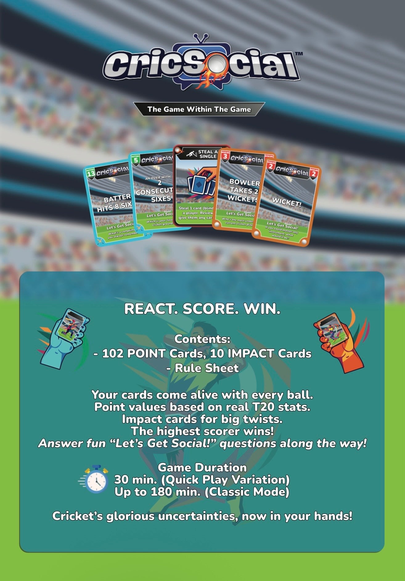 CricSocial™ – The Ultimate Cricket-Based Card Game
